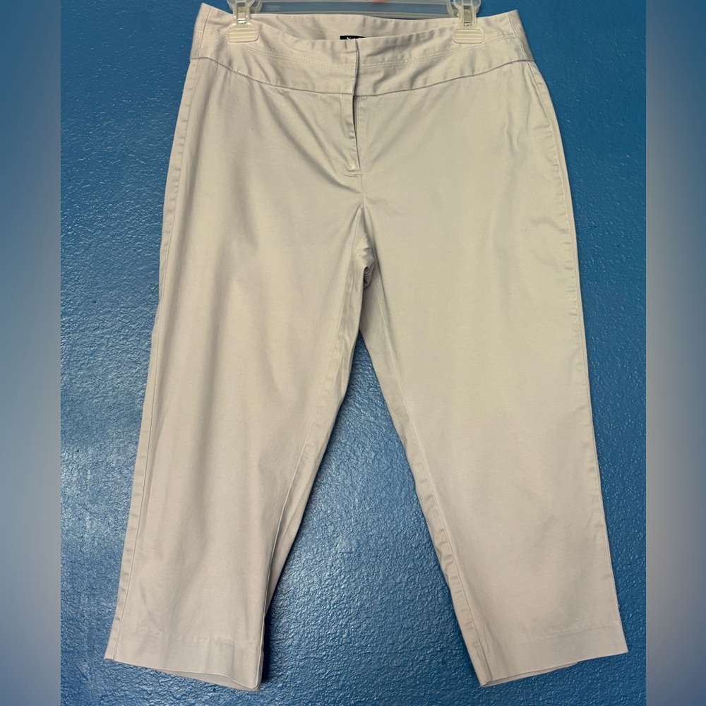 NUE OPTIONS Capri Light Gray blue Pants Size 8P